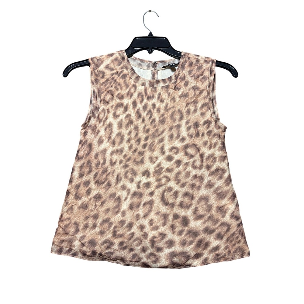 J. Crew Leopard Print Shell Tank Top‎ Women Small Brown Excellent Animal Print